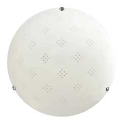 Plafon Fanusa plafon 30 chromowy 1x60W E27 klosz biały z wzorem