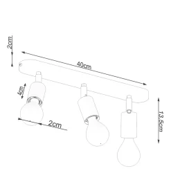 Plafon FORNES 3 czarny