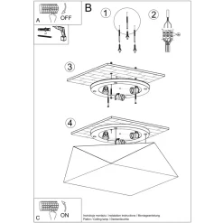 Plafon HEXA 45 czarny