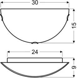 Plafon Itaka 1/2  1x60W E27 biały