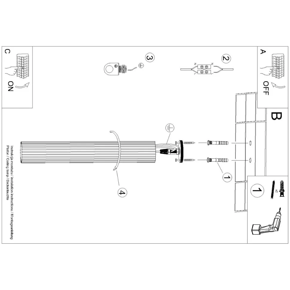 Plafon KARBON 60 beżowy