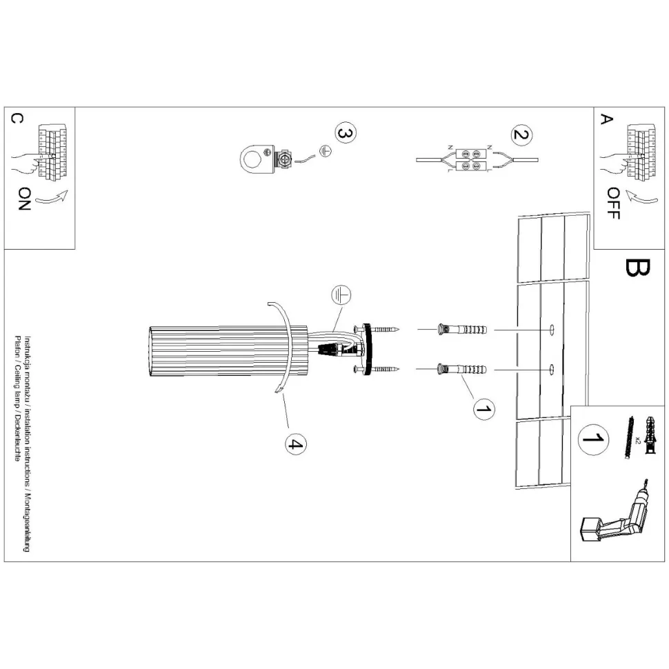 Plafon KARBON 20 czarny