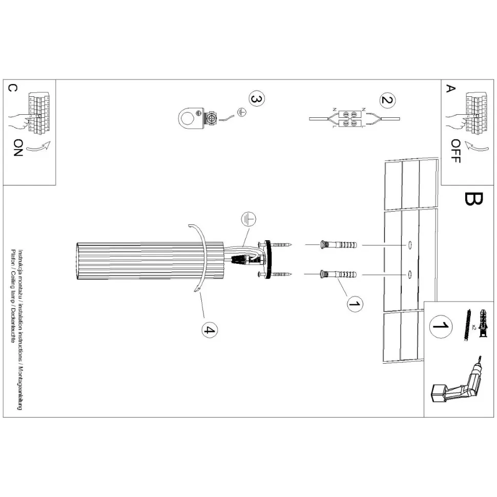 Plafon KARBON 30 ochra czerwona