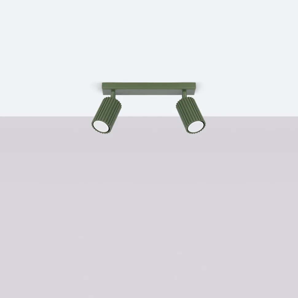 Plafon KARBON 2 zielony oliwkowy