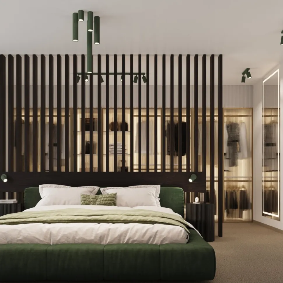 Plafon KARBON 2 zielony oliwkowy