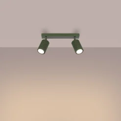 Plafon KARBON 2 zielony oliwkowy