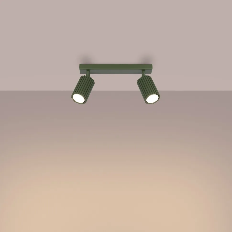 Plafon KARBON 2 zielony oliwkowy