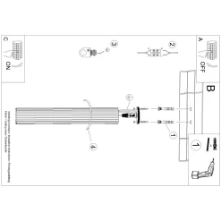 Plafon KARBON 60 zielony oliwkowy