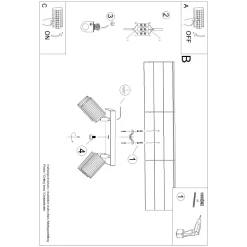 Plafon KARBON 4 złoty