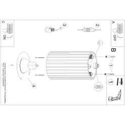 Plafon KARBON 10 złoty
