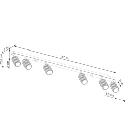 Plafon KARBON 6L czarny