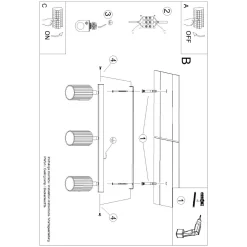 Plafon KARBON 3L ochra czerwona