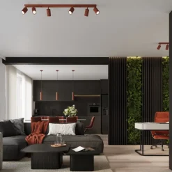 Plafon KARBON 6L ochra czerwona