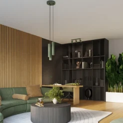 Plafon KARBON 3L zielony oliwkowy