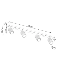 Plafon KARBON 4L zielony oliwkowy