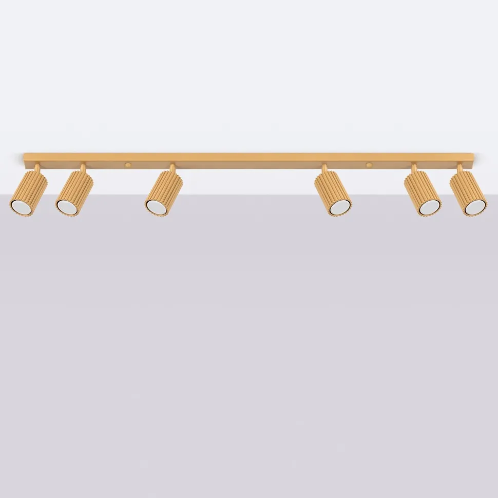 Plafon KARBON 6L złoty