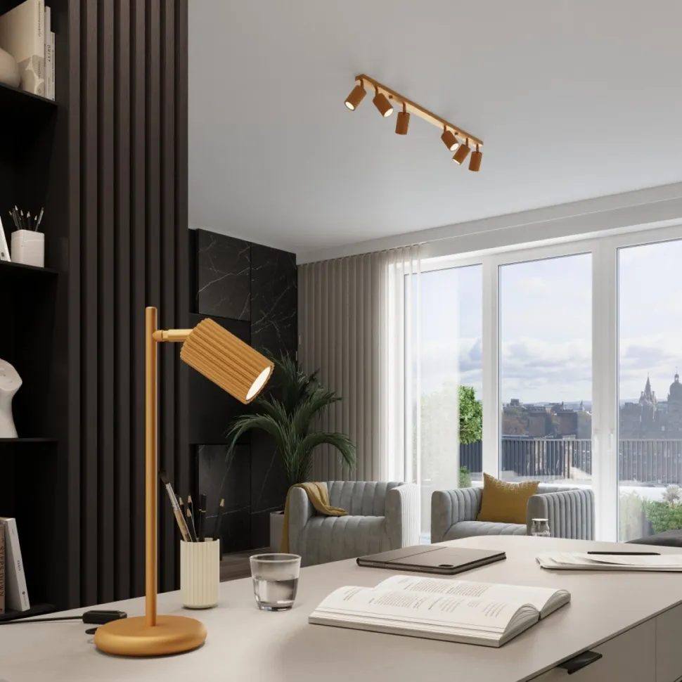 Plafon KARBON 6L złoty