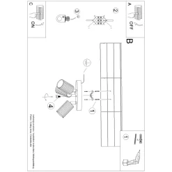 Plafon KARBON 3P ochra czerwona