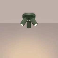 Plafon KARBON 3P zielony oliwkowy