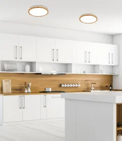 Plafon Kato 300 Mm biały, jasne drewno