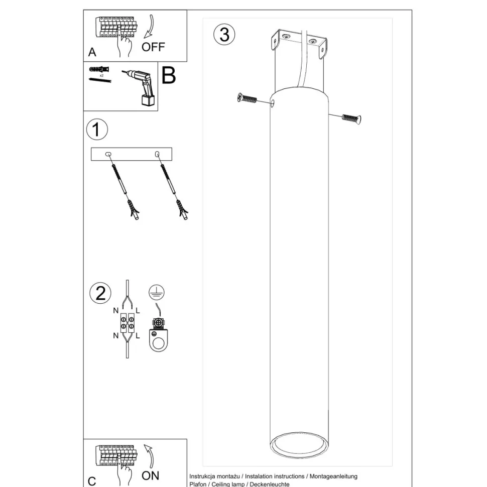 Plafon LAGOS 40 czarny