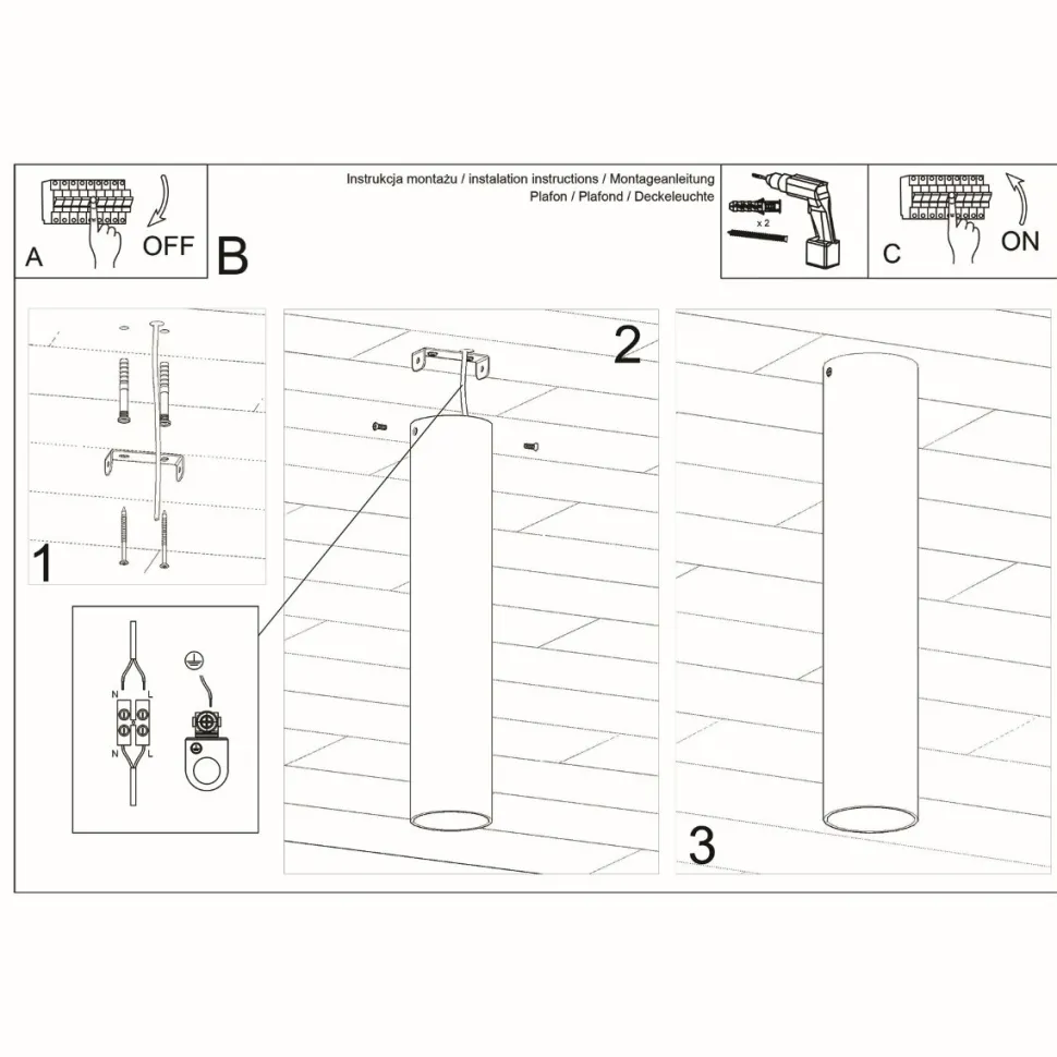 Plafon LAGOS 30 czarny