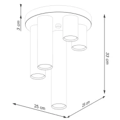 Plafon LAGOS 5P biały