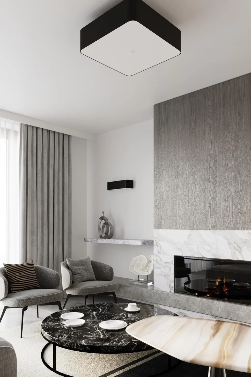 Plafon LOKKO 55 czarny