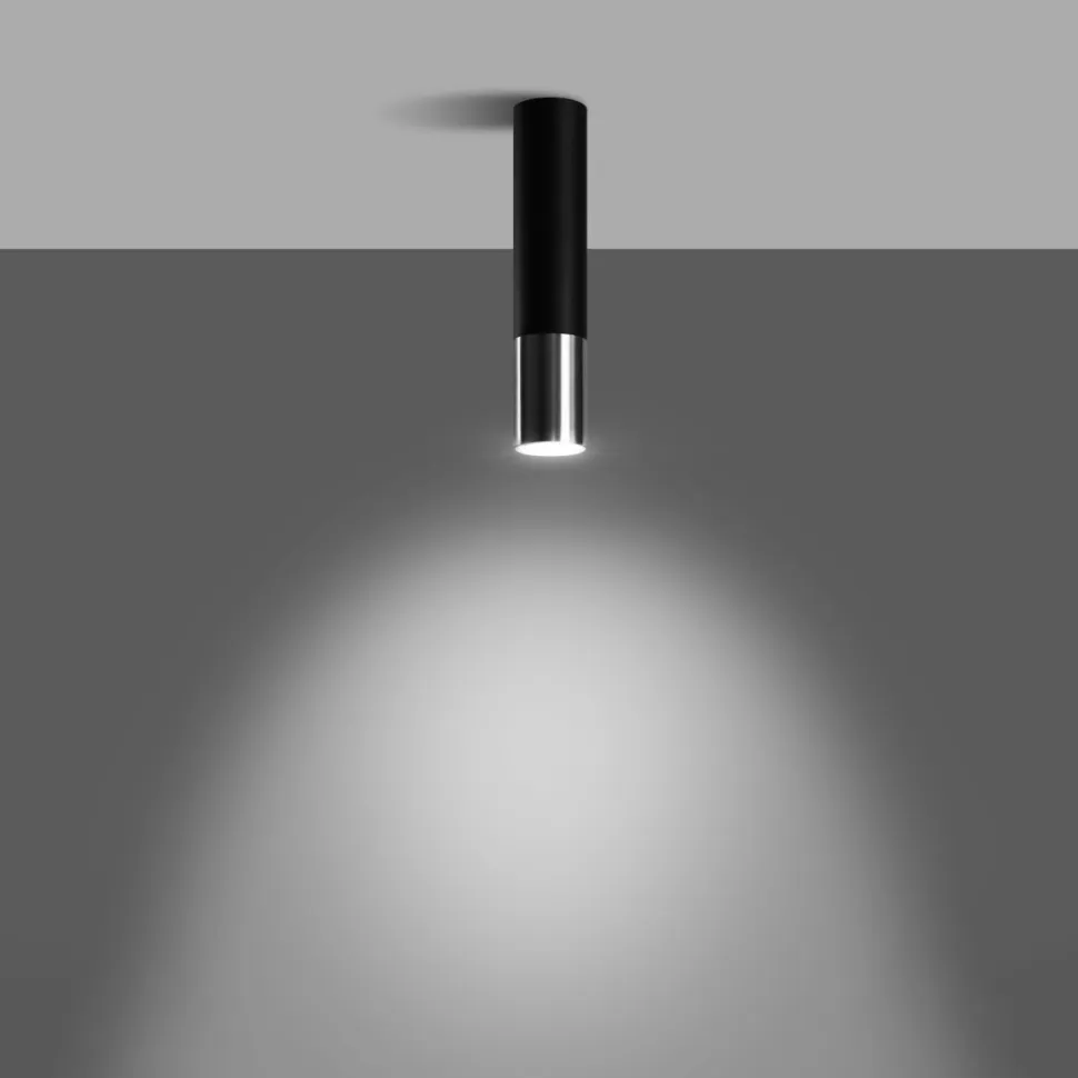 Plafon LOOPEZ czarny/chrom