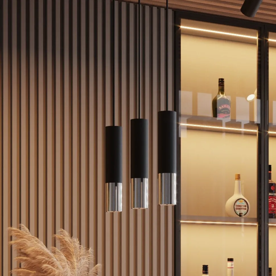 Plafon LOOPEZ czarny/chrom