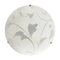 Plafon Mangano 30  chromowy 1x60W E27  klosz biały z wzorem