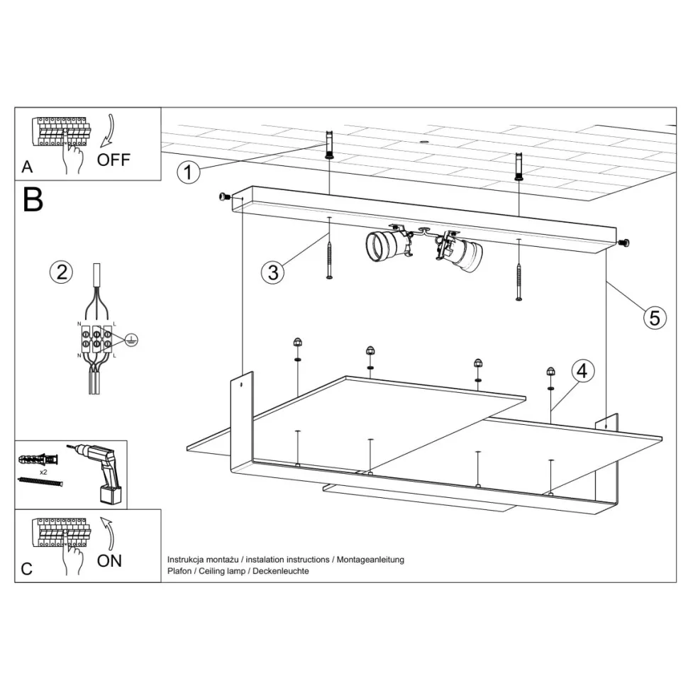 Plafon MASSIMO biały