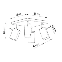 Plafon MERIDA 4 czarny