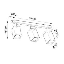 Plafon MERIDA 3 czarny