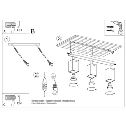 Plafon MERIDA 3 szary