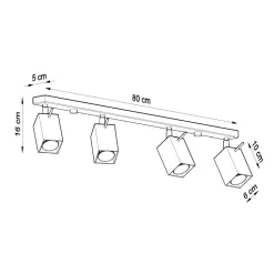 Plafon MERIDA 4L czarny