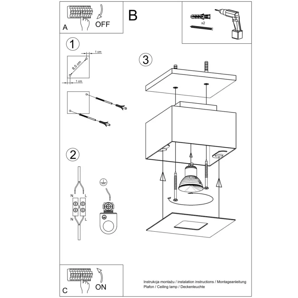 Plafon MONO 1 biały