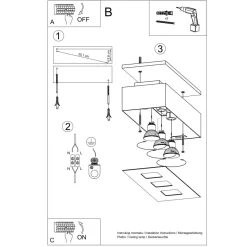 Plafon MONO 3 biały
