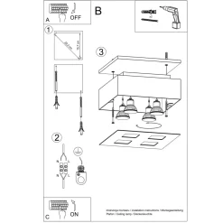 Plafon MONO 4 czarny