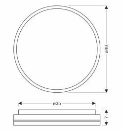 Plafon Montana plafon biały+złoty 24W LED 40 cm klosz biały