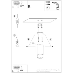 Plafon NERO 12,5 czarny/chrom
