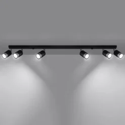 Plafon NERO 6 czarny/chrom