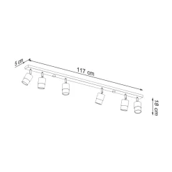 Plafon NERO 6 czarny/chrom