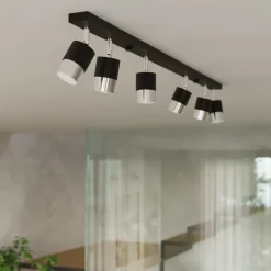 Plafon NERO 6 czarny/chrom