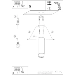 Plafon NERO 22,5 czarny/chrom
