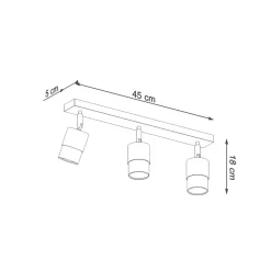 Plafon NERO 3 czarny/chrom