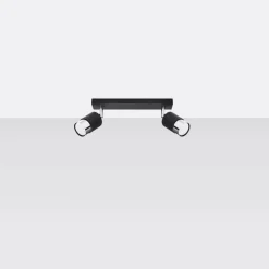 Plafon NERO 2 czarny/chrom