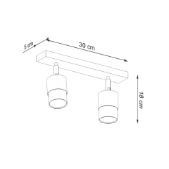 Plafon NERO 2 czarny/chrom