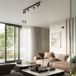 Plafon NERO 2 czarny/chrom