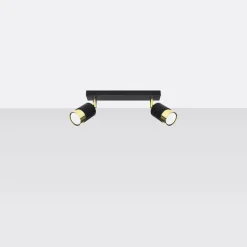 Plafon NERO 2 czarny/złoty